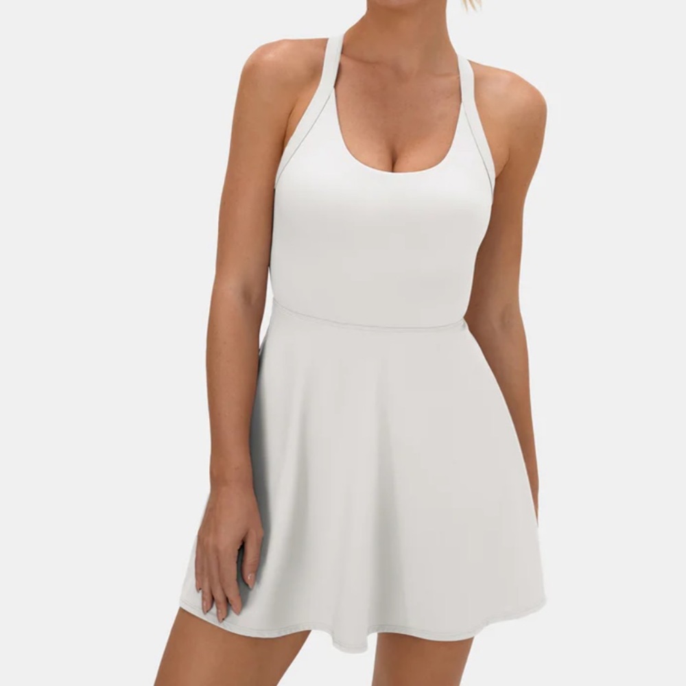Halara Cut Out Twisted Side Pocket 2-in-1 Barre Ballet Dance Dress